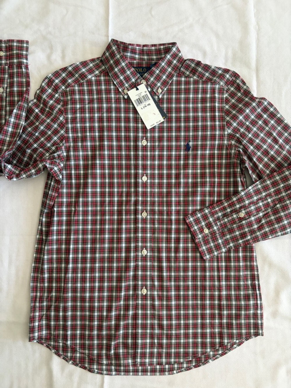 Polo by Ralph Lauren Red and Green Plaid Button-Down Shirt